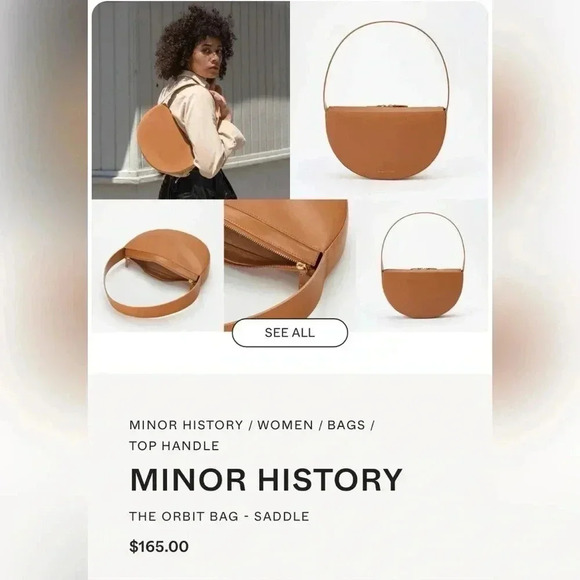 MINOR HISTORY THE ORBIT BAG in SADDLE NEW WITH TAG - Picture 4 of 8